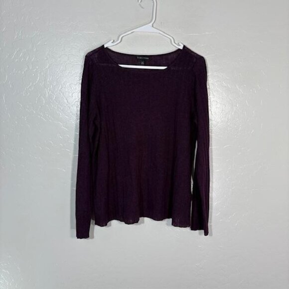 Eileen Fisher Sweater Womens Medium Purple Tencel Merino Wool Alpaca Knit - Picture 1 of 7